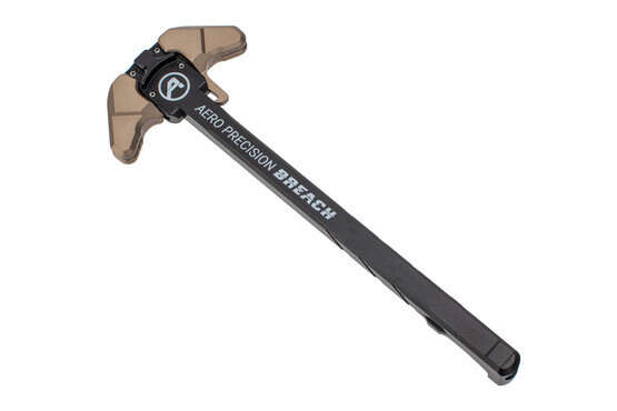 Aero Precision Breach AR-15 Ambidextrous Charging Handle in Black with Tan Small Lever